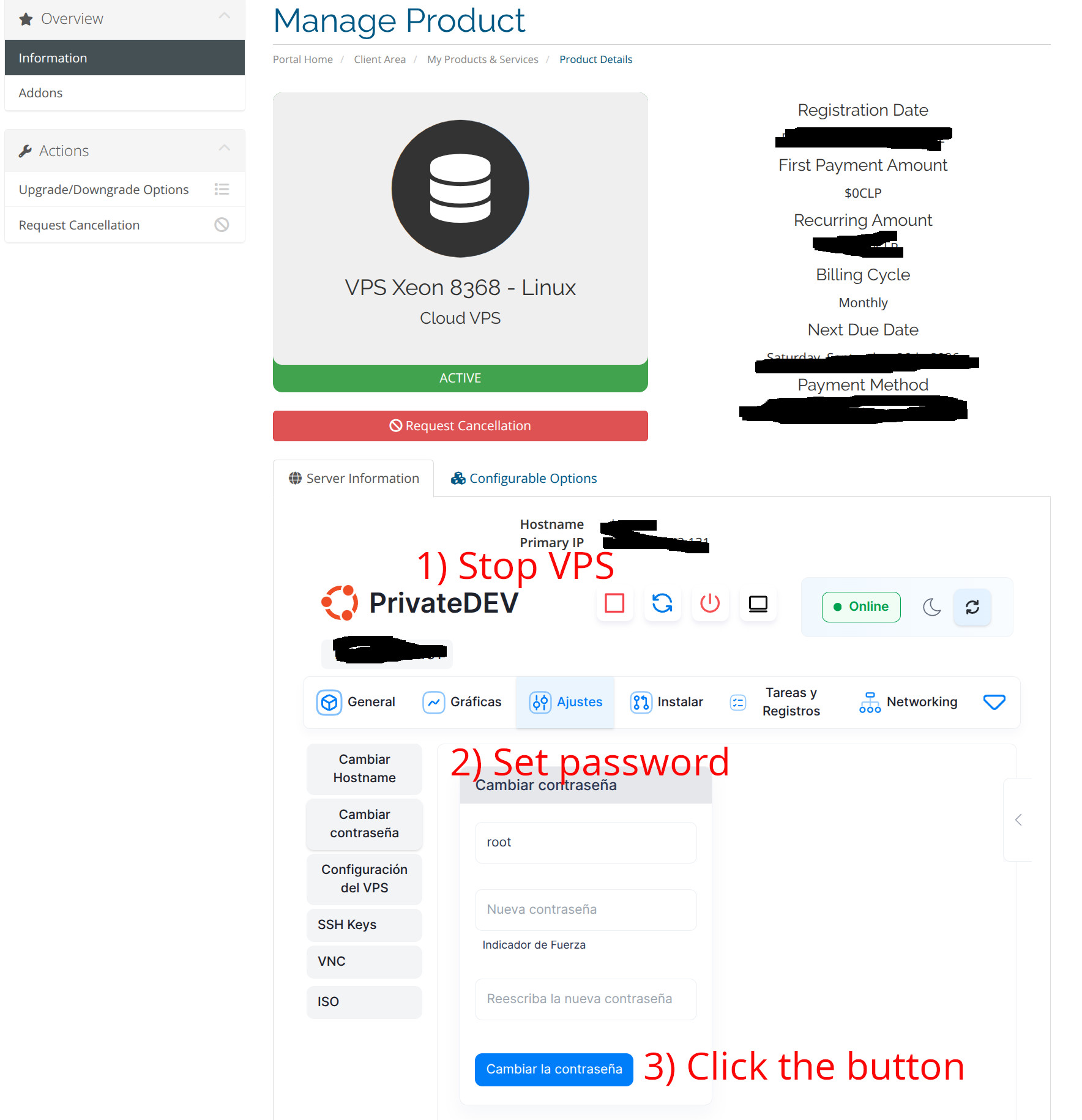 Rest password steps