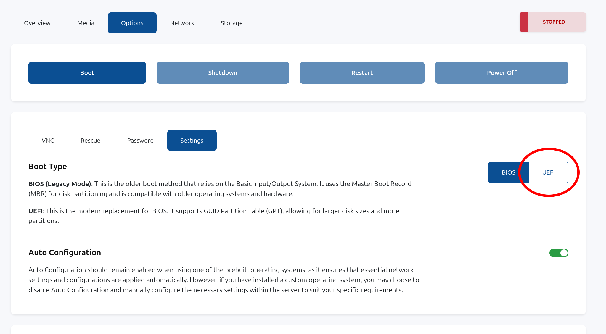 Enter "Options" and then "Settings"